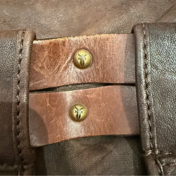 Vintage *Rare* Frye Christine Hobo Leather Shoulder Bag with Braided Handle - Picture 4 of 15